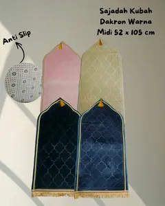Sajadah Kubah Midi Tebal 52x105cm Busa Lembut Polos Kerucut Antislip Ukuran Mini