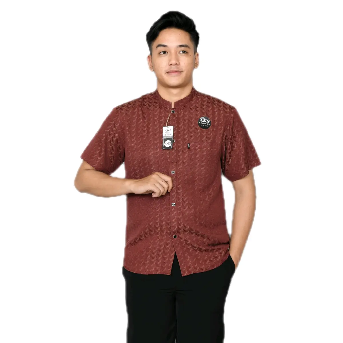 Kemko sultan tangan pendek Motif jaguar terbaru mewah dan berkualitas Koko Muslim Pria Dewasa Baju Kancing bisa buat Seragam