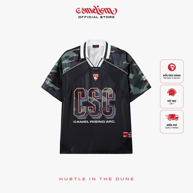 Áo thun Polo nam nữ Camel Street Club cao cấp có cổ phối 2 loại vải unisex, menswear - Camo