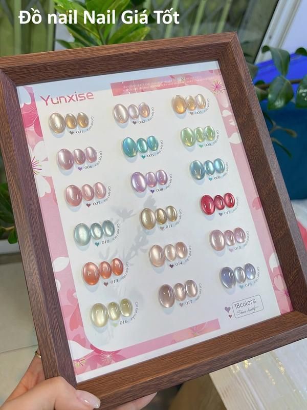  Set mắt mèo ánh nước YUNXISE chính hãng - Set mắt mèo NGỌC CẨM THẠCH 18 màu cao cấp   tặng bảng màu + thanh hút     Nail Giá Tốt   