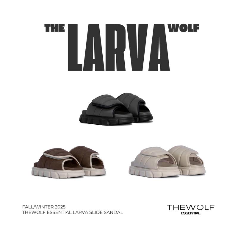 THEWOLF Dép Tăng Chiều Cao Nam Nữ dép bánh mì THEWOLF ESSENTIAL LARVA SLIDE SANDAL BEIGE OLIVE MOCHA BROWN Đế Bằng Lót Êm Ái Kích Thước Linh Hoạt Size 36-45 Mẫu Mới Nhất 2025
