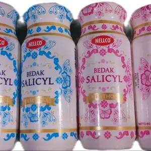NELLCO Bedak Salicyl Menthol & Non Menthol - Produk Perawatan Kulit dengan Asam Salisilat & Talkum untuk Mengatasi Gatal-Gatal dan Menyerap Keringat Berlebih