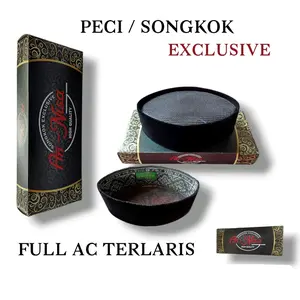 Peci songkok kopiah kopyah hitam full ac tinggi 7cm 8cm 9cm 10cm anak dan dewasa pendek dan standart halus premium terbaru merek an-nisa Polos