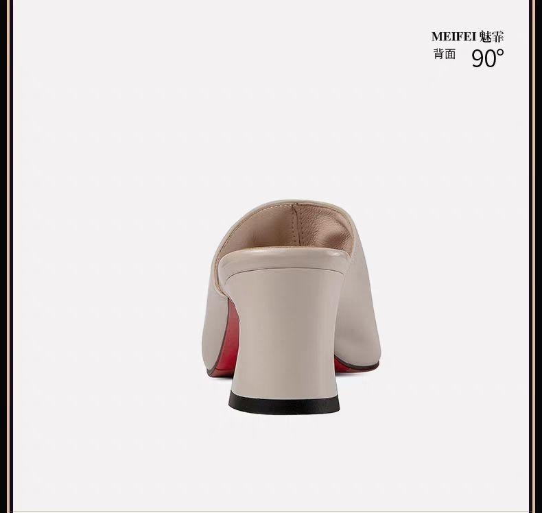 Product Introduction of Dép Da, Da Thật, Da Mềm, Dành Cho Trang Phục Mùa Hè Của Phụ Nữ, Dép Gót Chunky, Thời Trang Mới 2024, Dép Nữ, Cao Gót 28