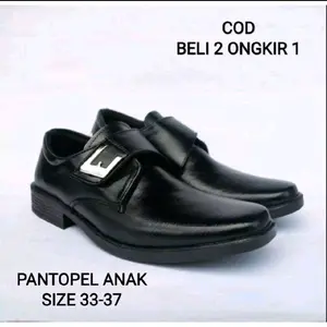 Sepatu Pantofel Anak Hitam Size 33-37 Sepatu Anak Sekolah Hitam Hak 3cm untuk Paskip