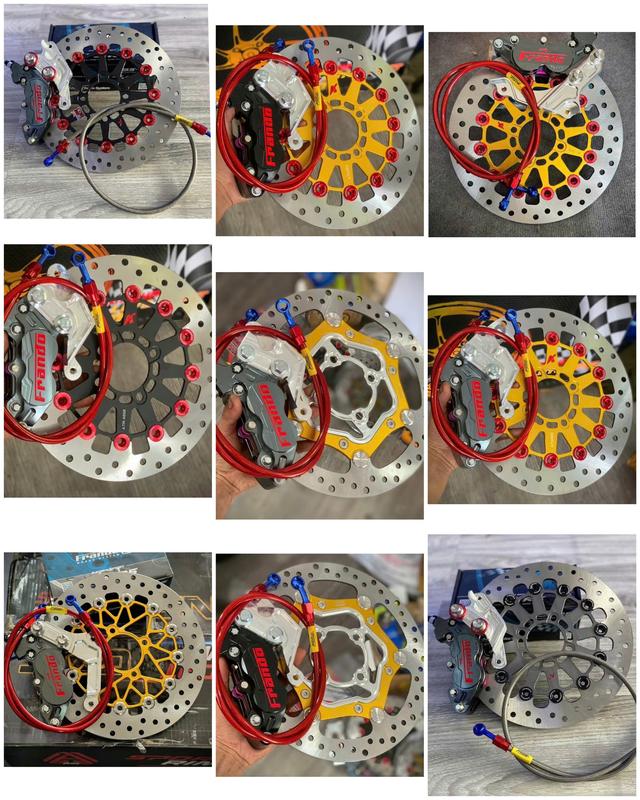    Bộ Combo 4 món   Heo Frando 4pis + Đĩa gắn mâm 4 lỗ size 260 267mm + dây dầu Morin + pát CNC 