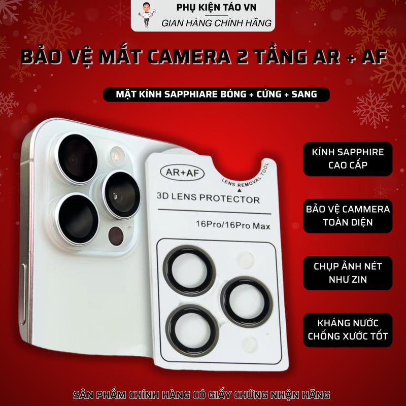 Bảo Vệ Mắt Camera 2 Tầng AR+AF ( ANTI-FOG ) V3 Phủ Sapphire Siêu Trong Suốt - Chống Trầy - Chống Va Đập - Có Đầu Tháo Cam dành cho điện thoại iphone