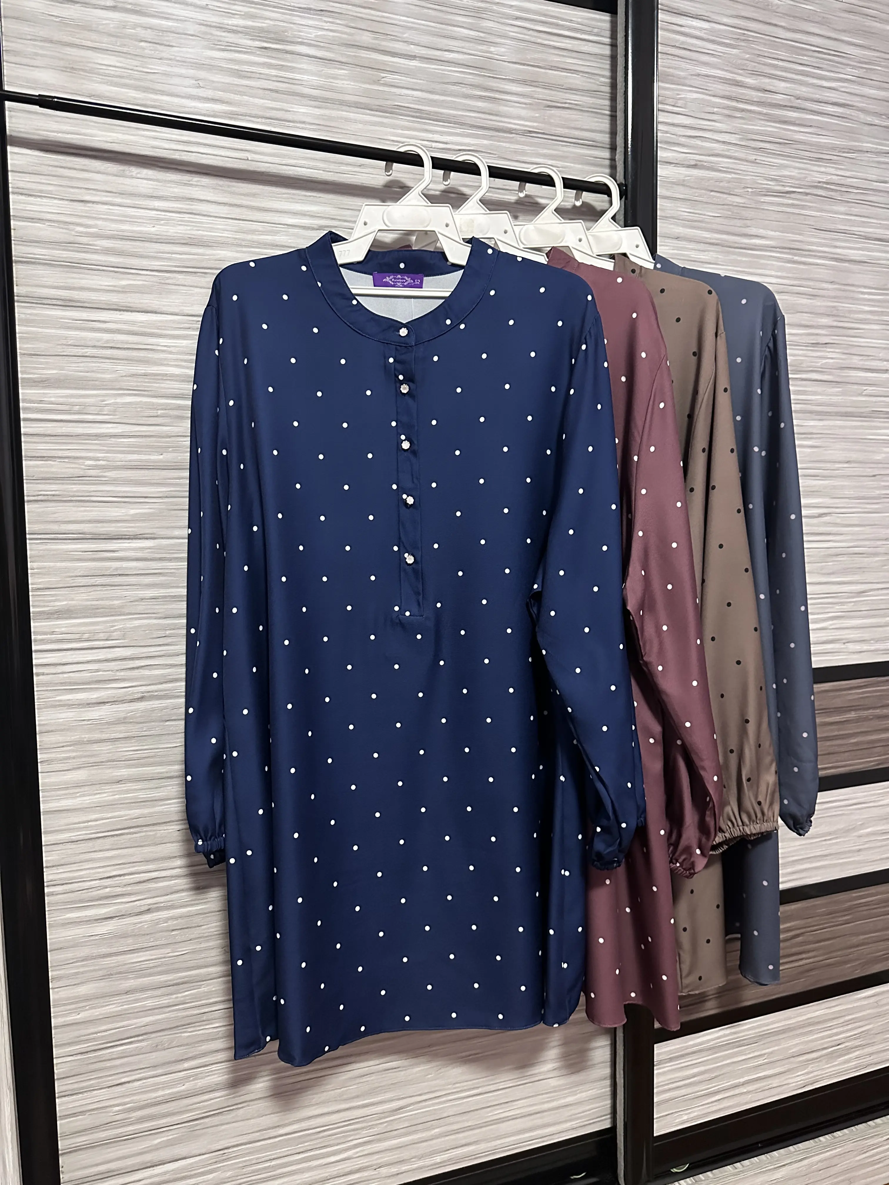 P52831,32 - Muslim Fashion Blouse Plus Size 52-58/60 SoftCotton - Loose-Fitting Design with Long Sleeves