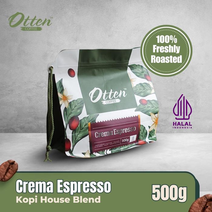 Gambar Crema Espresso - Kopi House Blend 500gr - Biji / Bubuk Arabica Robusta Blend Otten Coffee - Roasted Beans dari Otten Coffee Medan Kota Medan Tokopedia