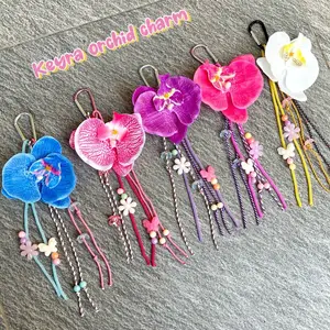 (TERMURAH) KEYRA BAG CHARM ORCHID GANTUNGAN TAS KEYCHAIN