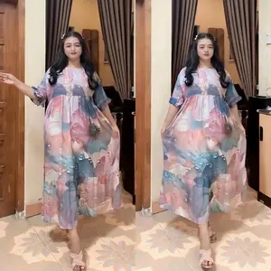 DRESS KEKINIAN Bahan Rayon Diamond saku + tali pinggang DRESS WANITA