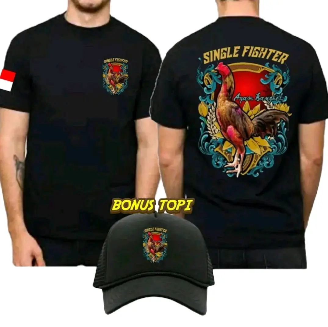 KAOS AYAM BANGKOK BONUS TOPI