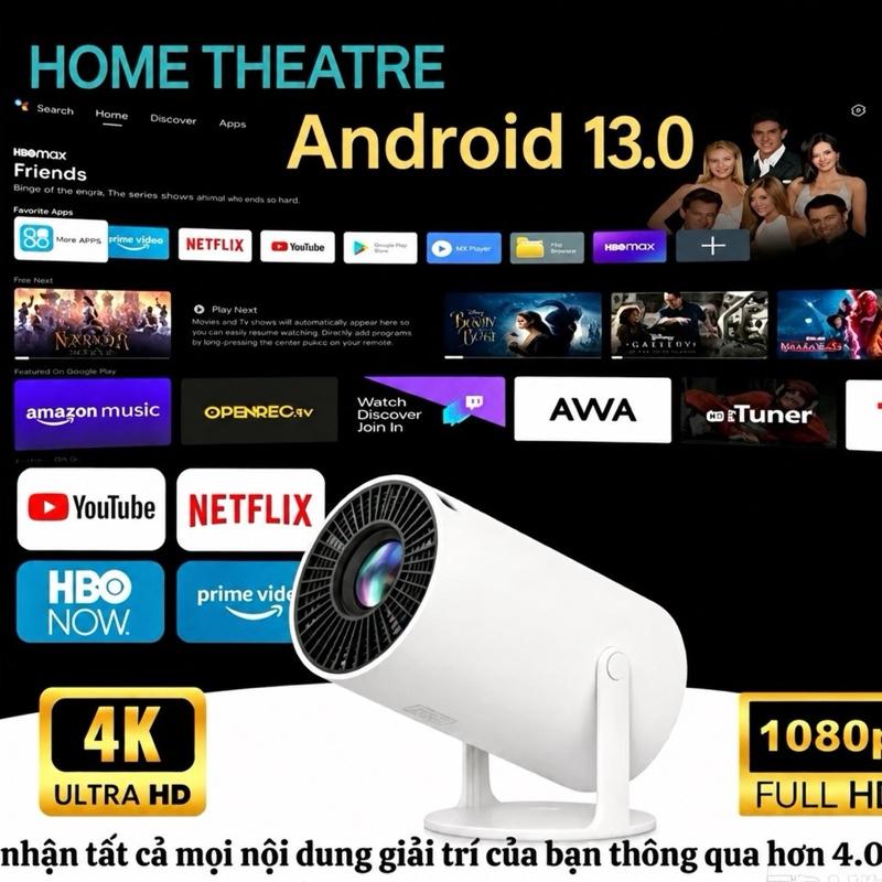 Máy chiếu mini HY300/HY300pro Android 11 Full HD 4K Tự động Keystone WiFi…