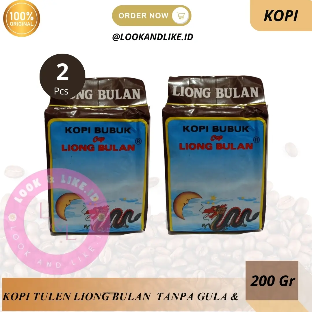 Kopi Liong Bulan 200/400 Gram Tanpa Gula Kopi Legend Khas Kota Bogor kopi bubuk asli kopi tanpa gula Robusta