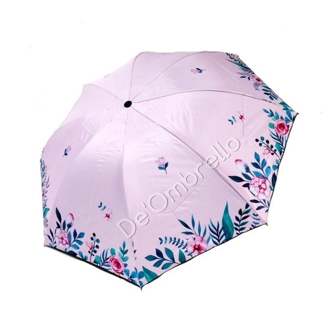 (521)Payung Fancy Motif Bunga Rose Dalam Hitam Anti UV/PREMIUM UMBRELLA 1