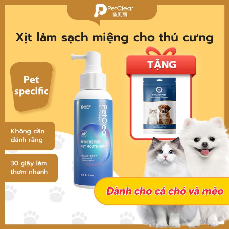 【Tặng găng tay Petclear xịt miệng cho thú cưng – dùng được cho cả chó và mèo không chứa chất phụ gia không cần đánh răng giúp làm thơm miệng chăm sóc nướu và cải thiện môi trường khoang miệng. Giao hàng nhanh trong khu vực