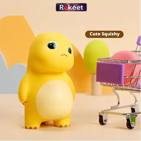 SG -Mainan Squishy Nailong Dino Kuning Terbaru Mainan Squishy Pencet Anti Stress Toys Silikon 3