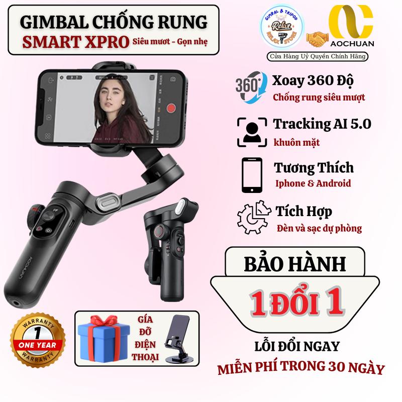[Update 2025] Gimbal Smart X PRO - Tích Hợp Sạc Không Dây - Pin 3200 mAh Gậy Chống Rung Dành Cho Quay Phim, Livestream, Chụp Ảnh Có Trang Bị Đèn Led - Full Phụ Kiện