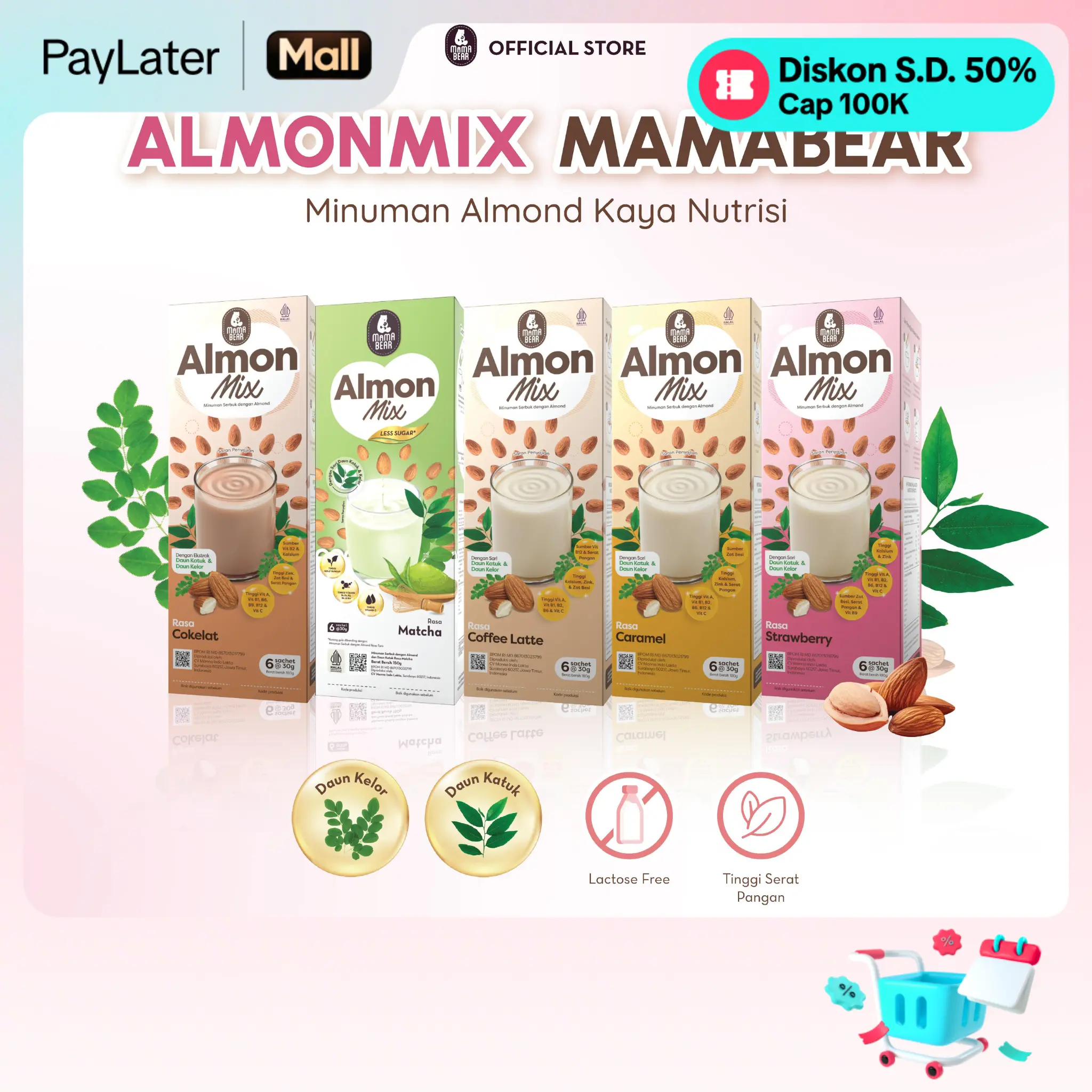 [BEST SELLER] MamaBear AlmonMix - Minuman Almond Kaya Nutrisi BPOM HALAL