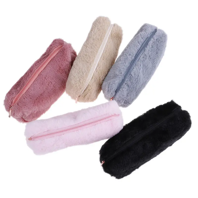 1X Hộp Bút Chì Sang Trọng Cho Bé Gái, Dễ Thương, Mờ, Lông Mịn, Túi Đựng Đồ Trang Điểm, Ví Đựng Tiền Xu 2