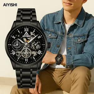 COD “AIYISHI”  Jam tangan kuarsa pria tahan air desain elegan bercahaya malam, Jam tangan mekanik/Original Asli (Termasuk Garansi Resmi + Kotak Gratis)/Jam tangan mekanik pria premium dial besar otomatis /Jam tangan mekanik/1806G05/live