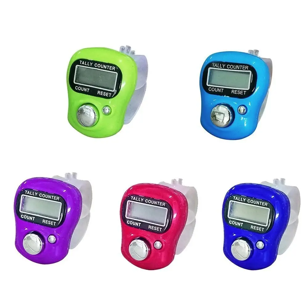 LCD Screen Mini Finger Ring Tally Counter Electronic Hand Held Knitting Row Counter Digital Manual Thumb Count Instruments Stitch Marker