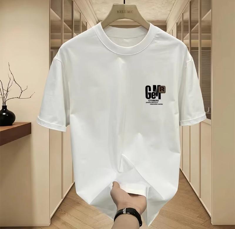 Áo Thun Nam, ngắn Tay, Chất Liệu Cotton, Phong Cách Biên Tập, Hợp Xu hướng, Thường Ngày, Cổ Tròn, Hàng Mới Về Năm 2025 Menswear 8