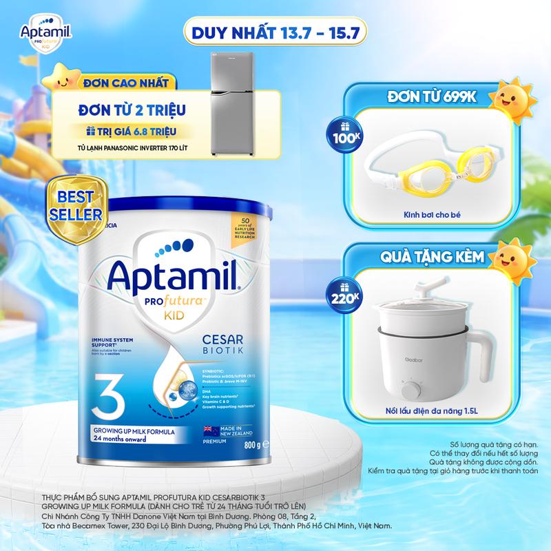 [MUA LÀ CÓ QUÀ] Aptamil Sữa Bột Profutura KID CESARBIOTIK 3 Cho Bé Trên 2 Tuổi 800g Nhập Khẩu Chính Hãng Từ New Zealand Tăng Cường Đề Kháng Và Phát Triển Toàn Diện