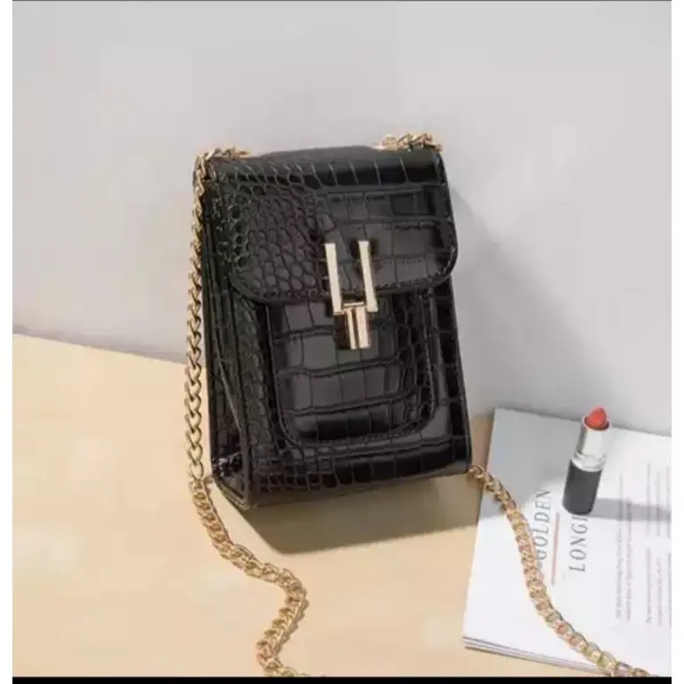 tas selempang handphone croco wanita konci Y hp Sling Bag fashion tas Terbaru