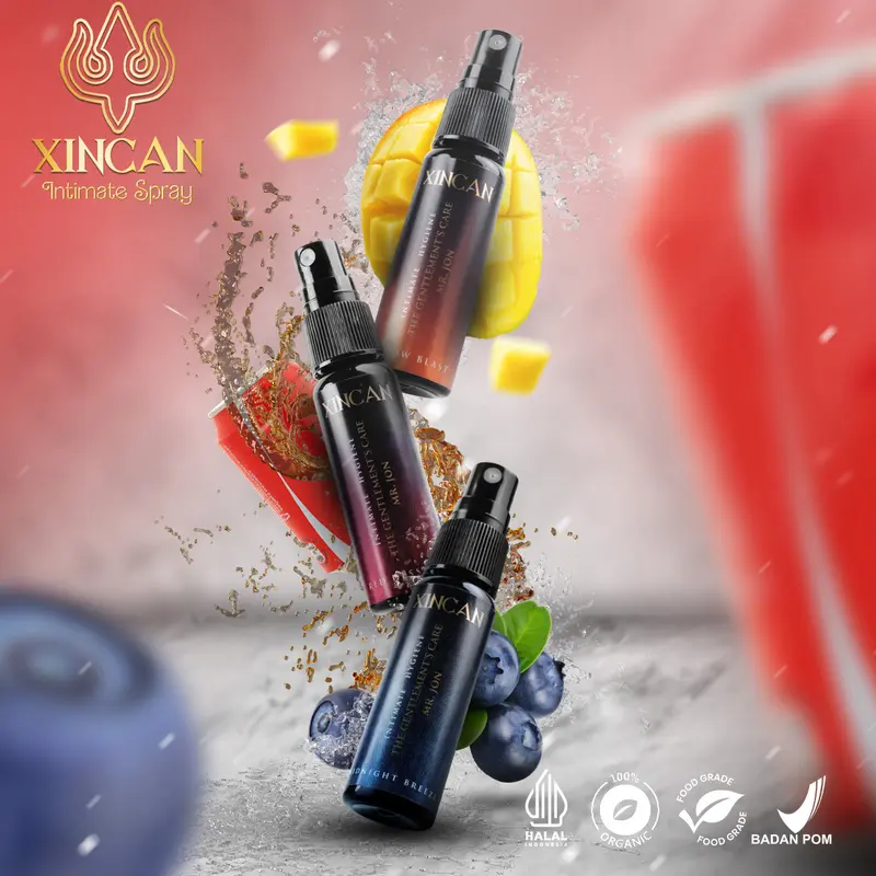 (FLASH SALE) XINCAN Spray Perawatan Pribadi Pria - Aroma Segar (Mango Blast, Tropicola, Midnight Breeze) 0