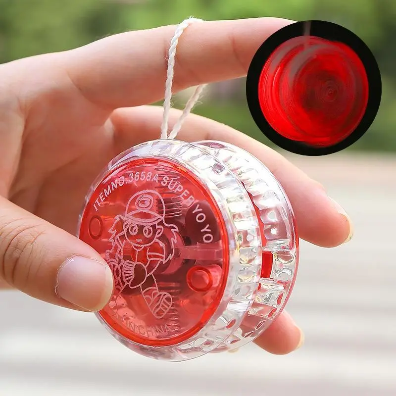 RUYI Kids Toy LED Yoyo Yo-yos Toy Fun Toys Focus Game Glowing Beginner Traditional Plastic Safe Stricks Hobby Stress Relief Luminuos YoYo Kids String Control Creative Hobby YoYo LED Light Classic Toys