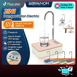 (COD)Bravhom 2in1 Pompa Air Ketel dan Meja dua Fungsi Dispenser Portable Galon Air Elektrik