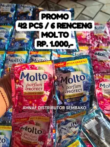 PROMO (42 SACHET) MOLTO 1000 pewangi dan pelembut pakaian 6 Renceng