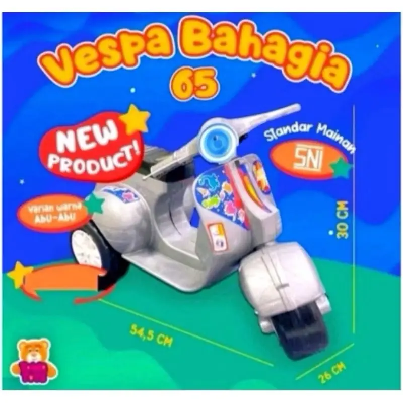 MAINAN VESPA ANAK DORONG VC162 / VC 162 polisi vespa bahagia free helm 5