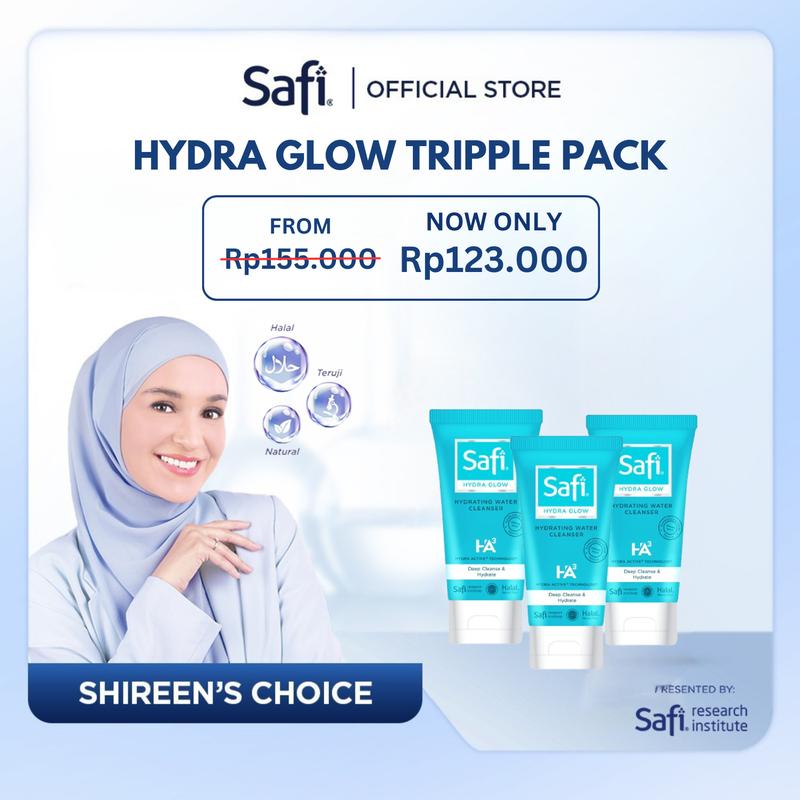 [Shireen's Choice] Hydra Glow Triple Pack - Safi Hydra Glow Hydrating Water Cleanser 125gr 0
