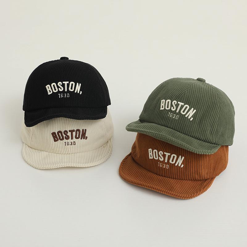  Mũ Bóng Chày Thêu Chữ Cho Bé Mũ Vải Nhung Ấm Áp Cho Trẻ Sơ Sinh Bé Trai Đỉnh Cao Màu Trơn Vành Mềm Mũ Che Nắng Cho Trẻ Mới Biết Đi 