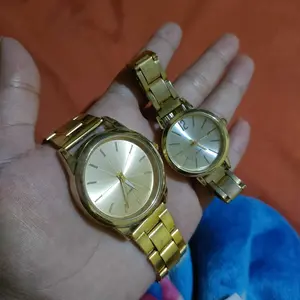 KJ Jam Tangan Wanita Pria  Analog Casual Fashion Strap Rantai Stainless Steel Quartz Couple JF086 Souvenir