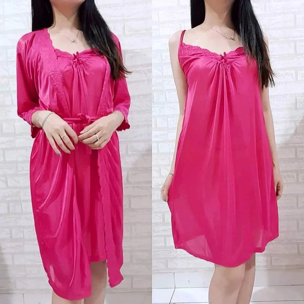 Dress Kimono 2in1 JUMBO fit to XXL/baju tidur jumbo/lingerie sexy