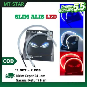 Slim Alis Led New Welcome DRL Flekxibel 30cm 2Mode Senja Sein Running 1Set untuk Car dan Motorcycle