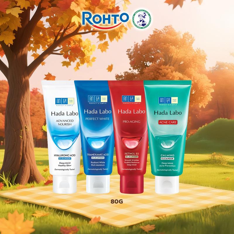 [Livestream] Kem rửa mặt Hada Labo (Advanced Nourish Hyaluronic Acid/Perfect White Tranexamic Acid/Pro-Aging Retinol B3/Acne Care Calming - 80g