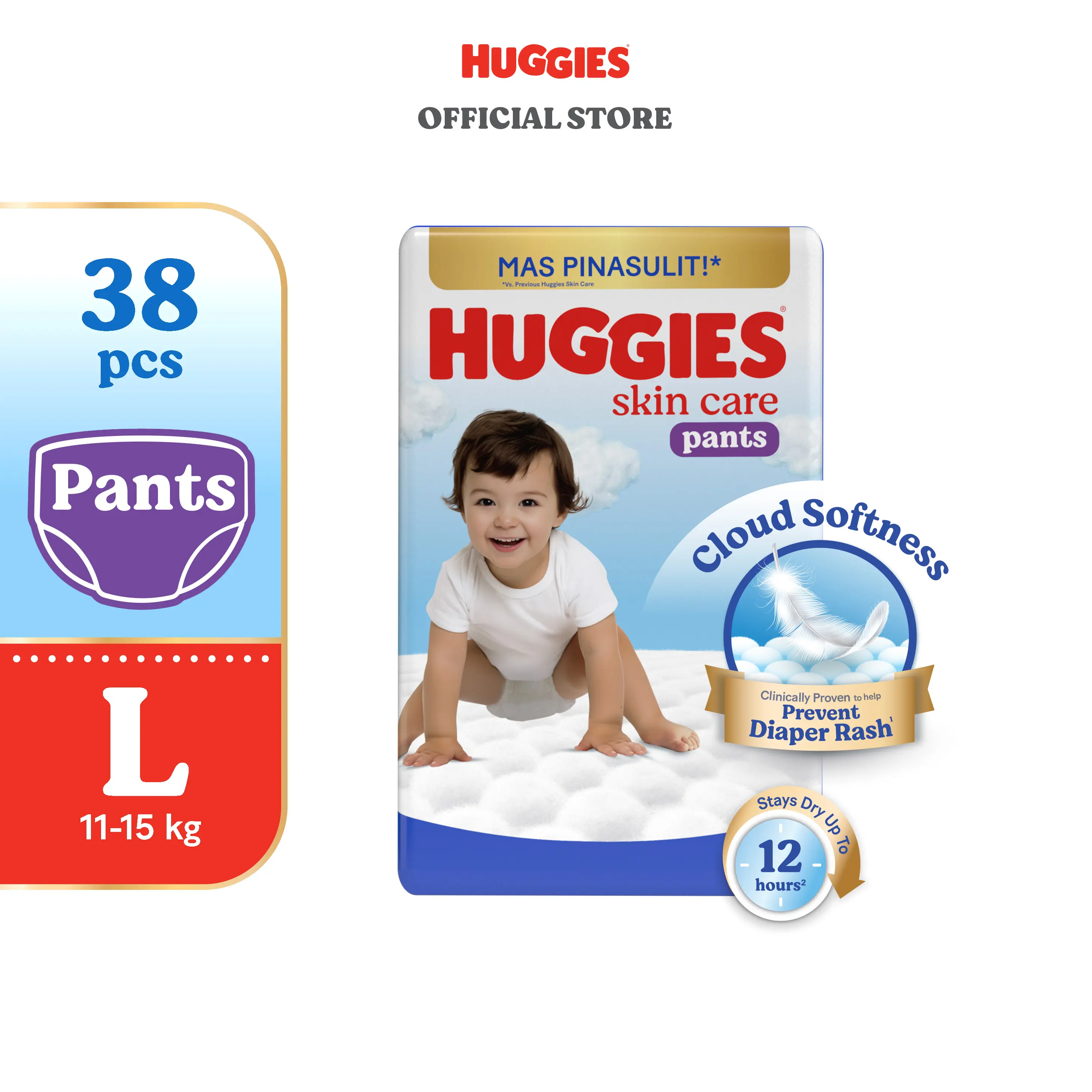Huggies Skin Care Pants Large - 38 pcs