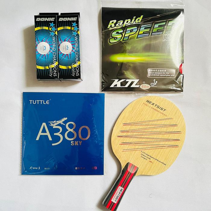 Gambar Nextsist Bat Pingpong Full Carbon Speed Terbaik Plus Karet KTL A380 Lengkap Set Bola Donic 2 Box Bonus Cover Lokal - Ball dari Asta Sport Donic Store Kota Administrasi Jakarta Barat Tokopedia