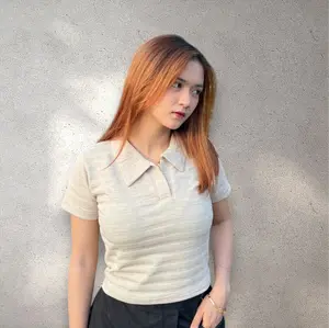 Kaos Polo Rajut Wanita Kekinian Korean Style – Atasan Knitwear Premium Tebal Halus