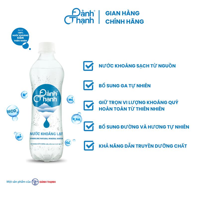 Thùng 24 chai Nước khoáng thiên nhiên bổ sung ga Đảnh Thạnh 430ml 5