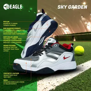 Sepatu Tenis/indoor Pria Eagle Sky Garden Abu/Putih - TN092