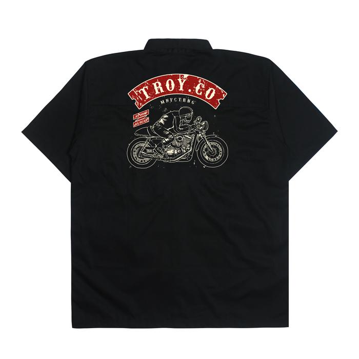 Gambar Troy Company Work Shirt Workwear Black Bikers WSP 2978 - M dari Troy Company Kab. Sleman Tokopedia
