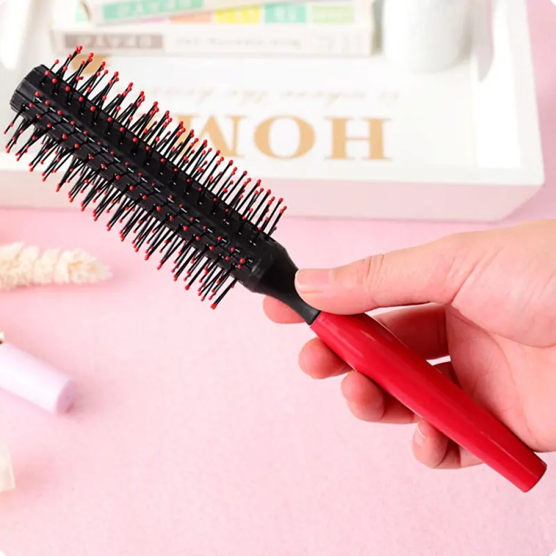 Bàn Chải Tóc Uốn Tóc, Chất Liệu Nhựa, Lược Tròn Lông, Dành Cho Nữ 5