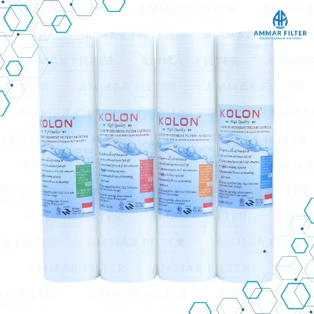 PP Spun KOLON / Cartridge Filter Air kotor / Sedimen Filter / 10 Inch ukuran 0,1 0,3 0,5 10 micron