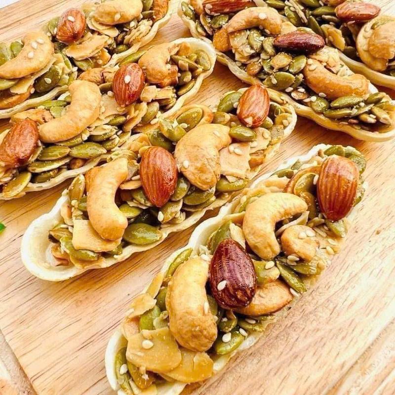 Bánh Thuyền mix hạt TÚ LÊ ( không đường), snack ngũ cốc dinh dưỡng, bánh hạt no lâu