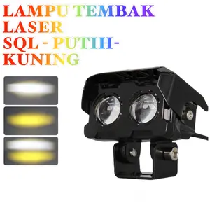 Lampu Tembak Sorot LED Laser 2 Mata/Lampu Sorot Led/Lampu Tembak SQL 2 Mata Polos Super Terang/Lampu Tembak Led/Lampu Sorot Motor Terang Led Tembak Terang Led Sorot Motor Dan Mobil Car Kabel